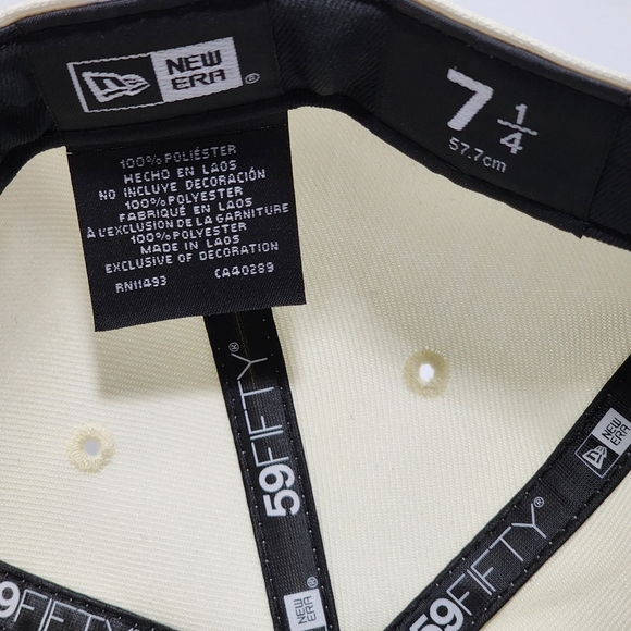 New Era Baltimore Ravens On-Field Cap 59Fifty NFL 7 1/4 Fitted Hat Black Cream - Picture 2 of 8